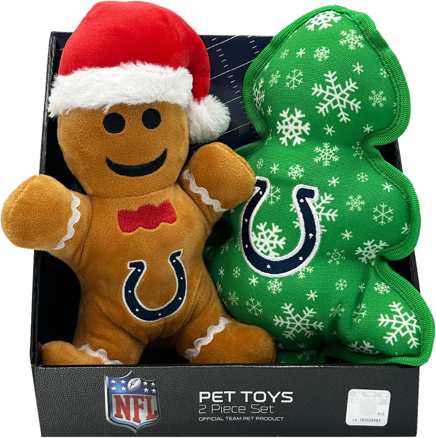 Pets First NFL Philadelphia Eagles Football Holiday Themed Gingerbread X-Mas Tree Gift Boxset, Set of 3 Dog Toys with Inner Squeakers. Football Themed Dog Toys with NFL Team Logo