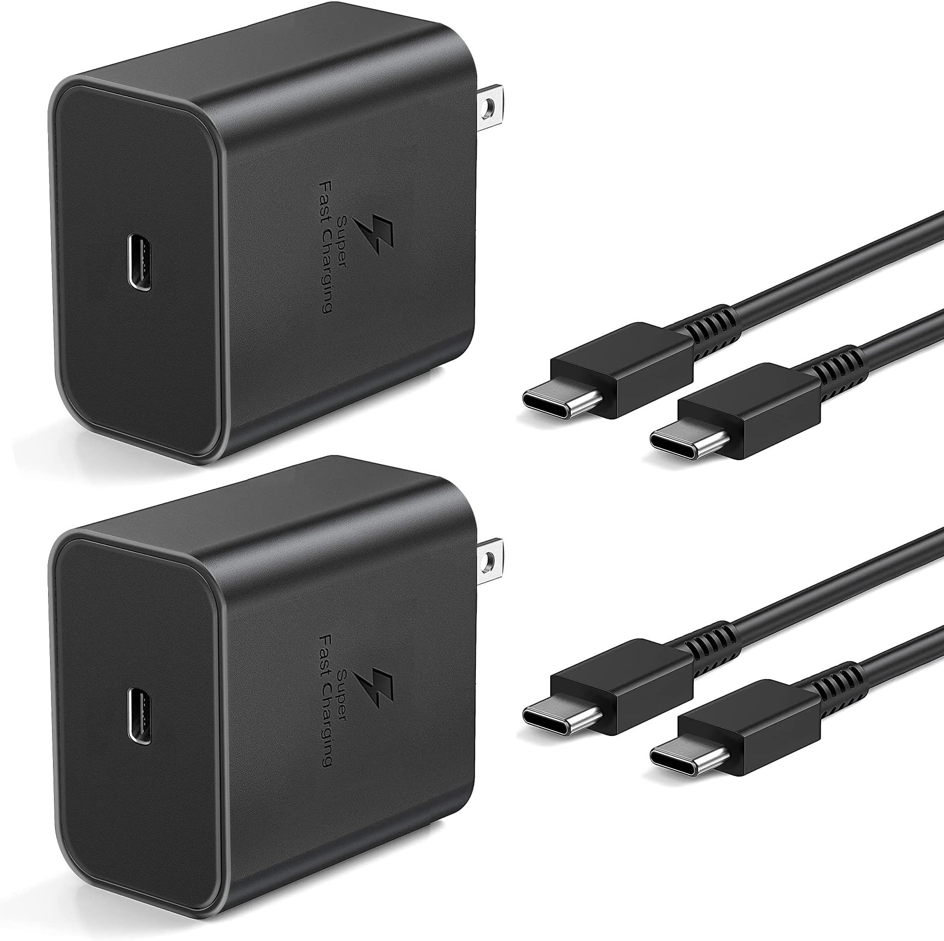 2Pack 45W USB C Charger Super Fast Charger Type C for Samsung Galaxy S23 Ultra Charger Fast Charging /S22 Ultra/S23+/S23/S22+/S22/S21/Note 10 Plus/20,Galaxy Tab S8+/S7+ PPS Charger (5ft Cable)