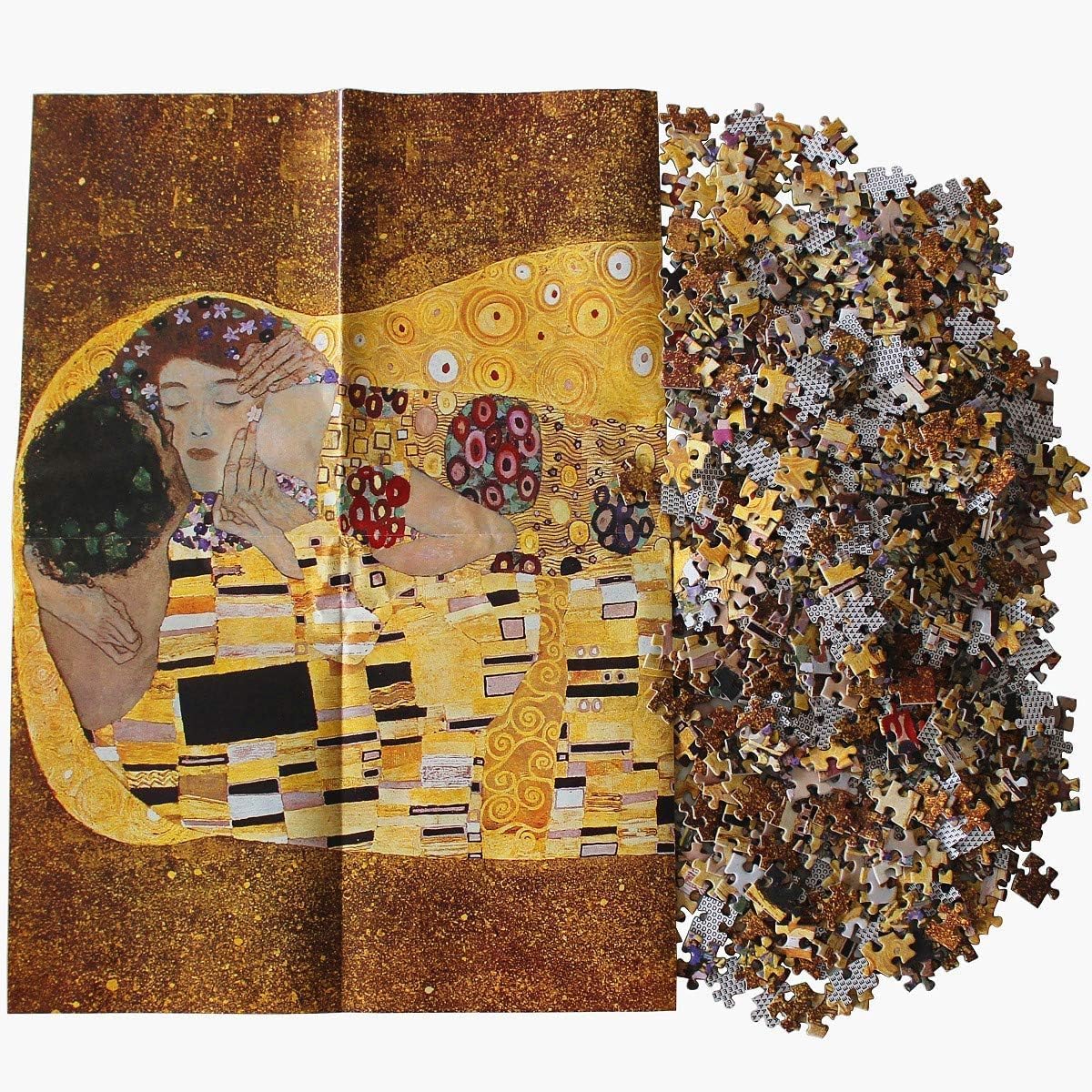 Jigsaw Puzzles 2000 Pieces Kiss by Gustav Klimt Full Size Poster Puzzle Adult Kids Educational Game Challenge Stress Relief