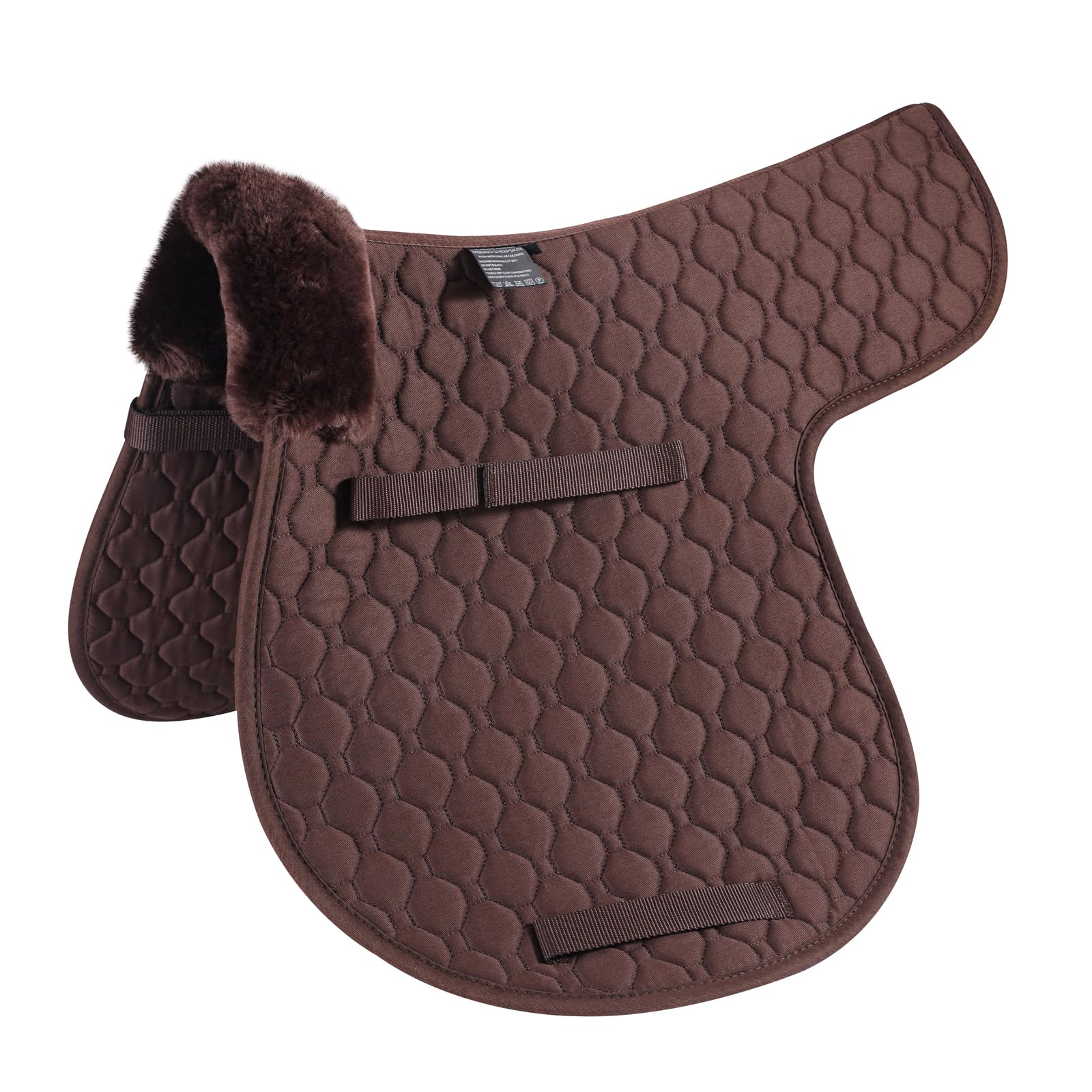 Echtes Lammfell Sattelkissen Sattel Dressur und Allzweckkissen mit Echtes Lammfell und gesteppter Baumwolle, Kranz aus Lammfell vorne, (VSS (Versatility), Braun mit braunem Lammfell)