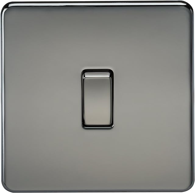Knightsbridge SF2000BN Screwless 10 A 1-Gang 2 Way Switch, 230 V, Black Nickel