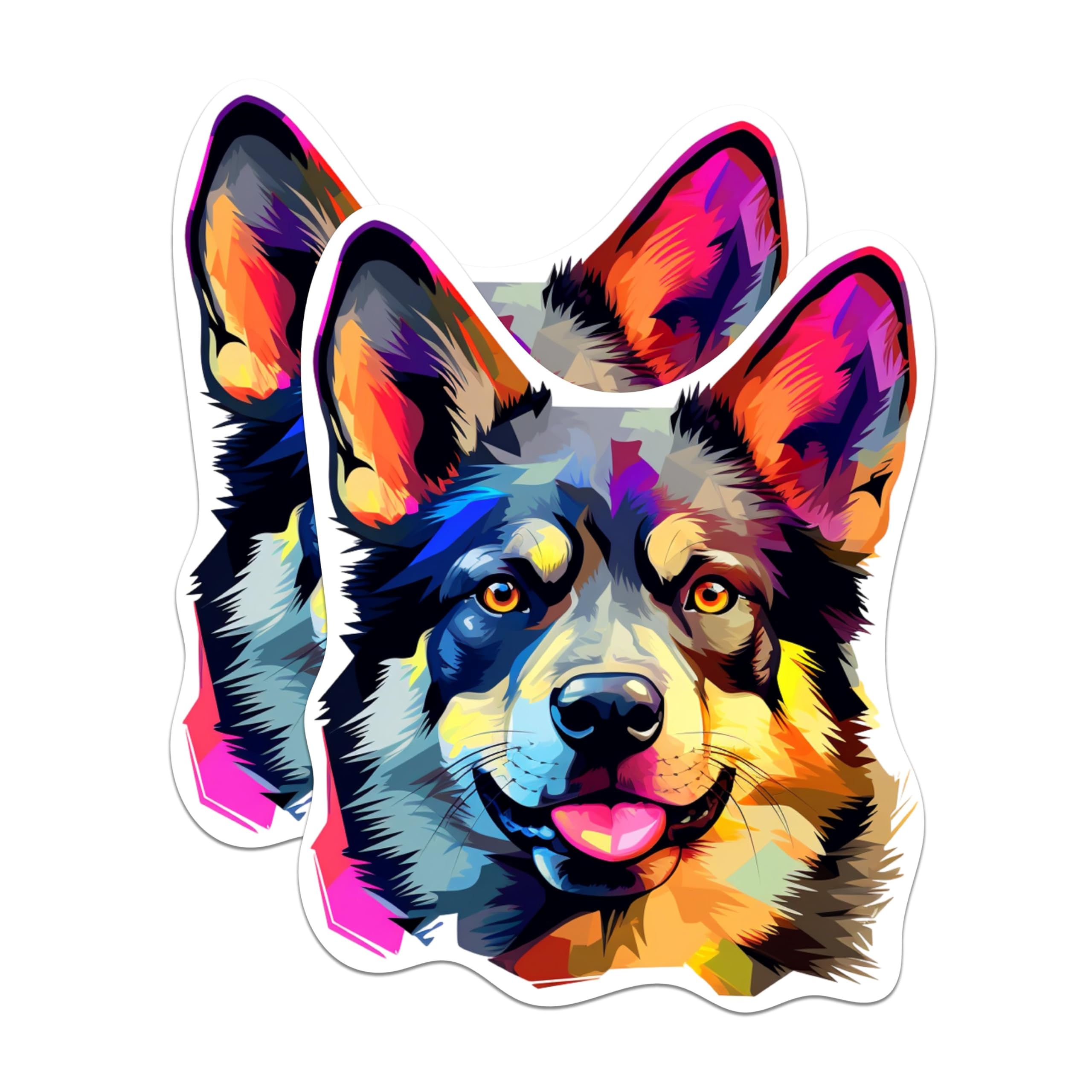 (2 Pack) Italian Norwegian Elkhound Dog Breed Stickers - 5 Inches On Longest Side - Choose from Over 100 Dog Breeds - for Cars, Trucks, Skateboards, Laptops - Made in USA - BMCS1886