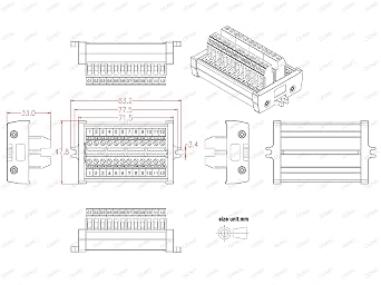 Screw Mount 24A/400V 12 Position Screw Terminal Block Distribution Module