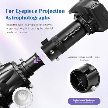 Astromania Telescope Camera Adapter, Tele Extender for Astronomy Telescopes