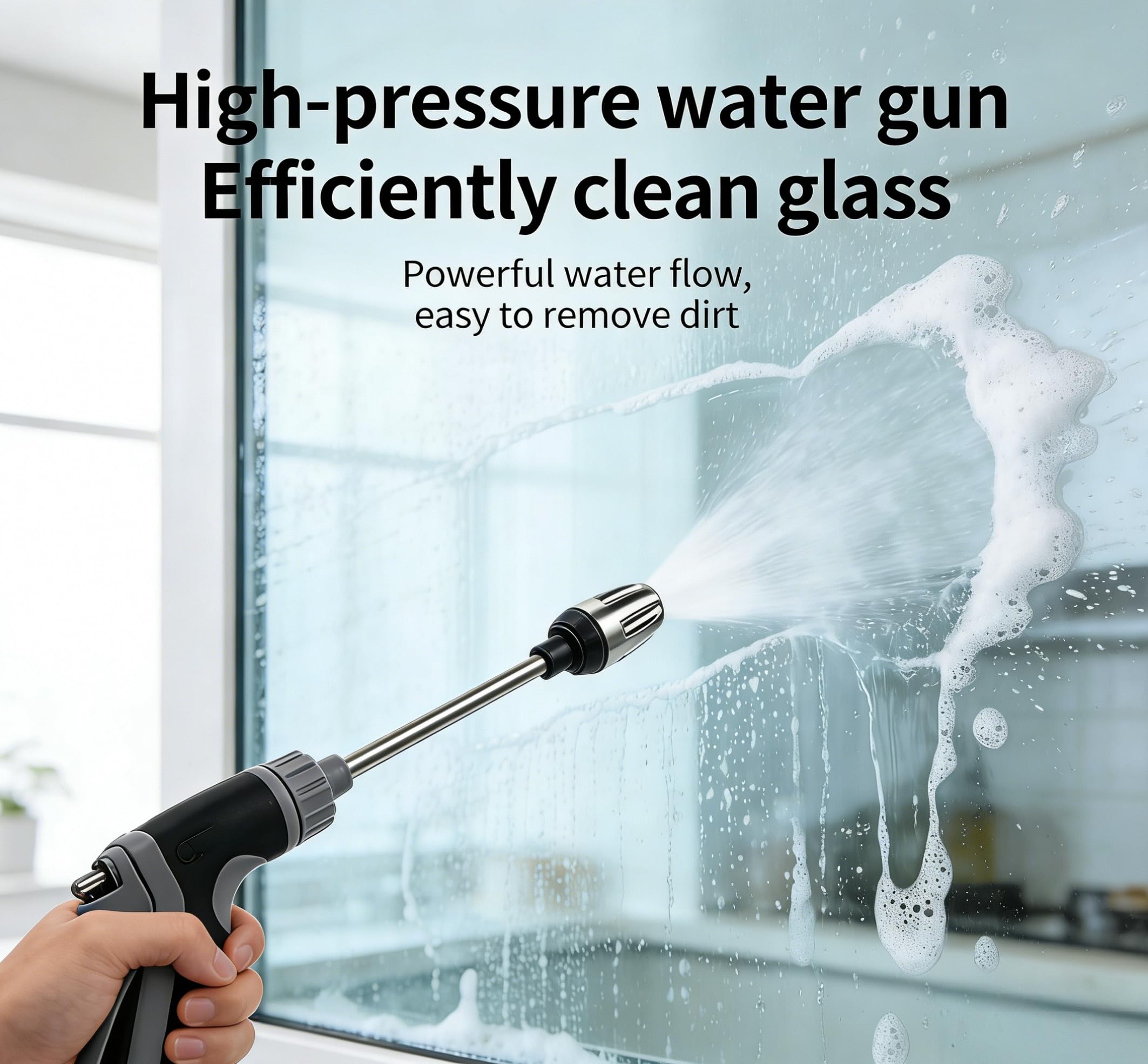 Jetterix Pressure Nozzle, High Power Water Gun for Hose, Multi-Pattern Jet Spray, Heavy Duty Cleaning Tool for Car, Floor, Garden, Patio, Pet — view 4