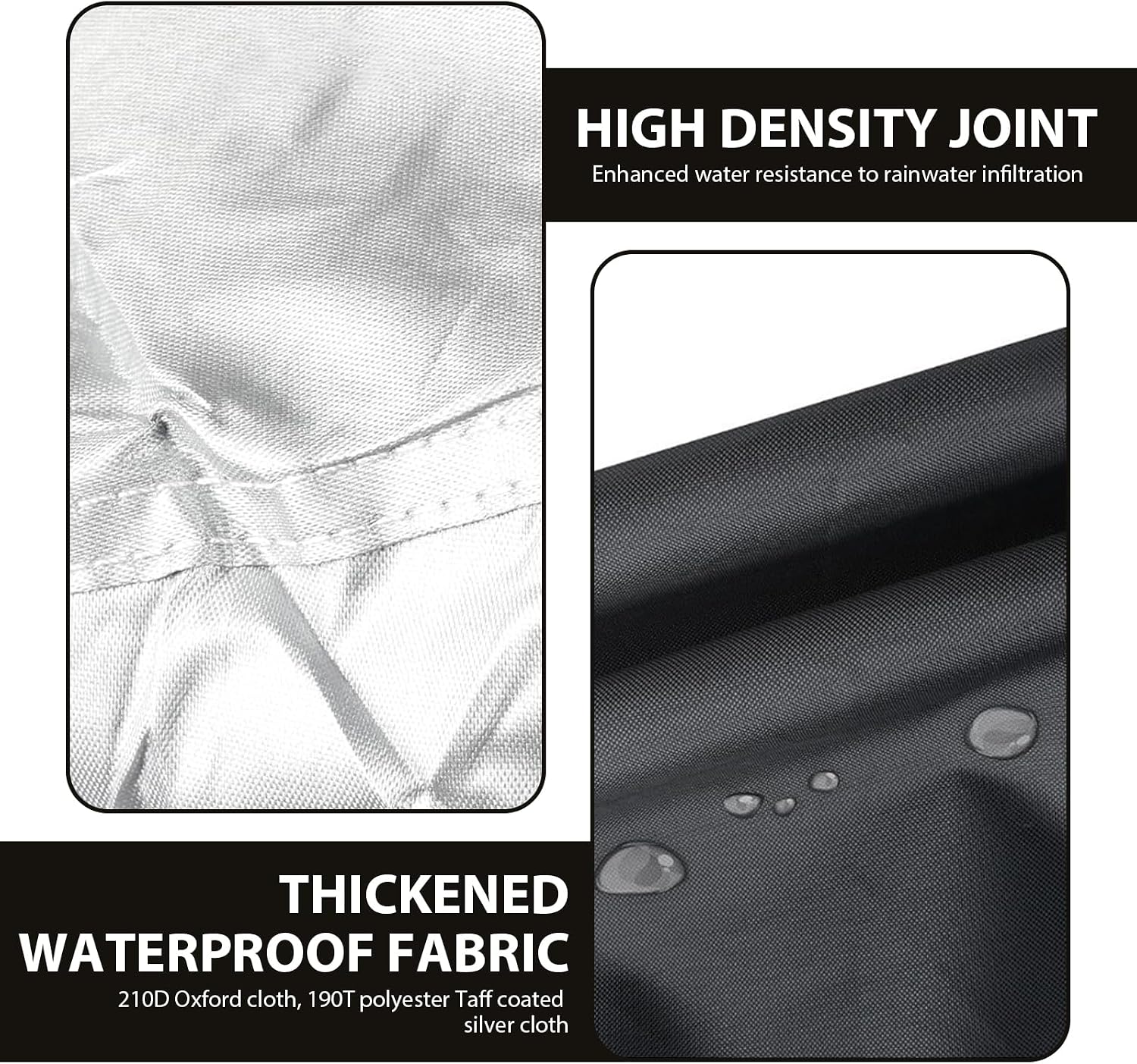 Pack-1 Motorcycle Cover, 96.4" x 41.3" x 49.2" Waterproof Sunproof Outdoor Protector for All Seasons, Foldable Buckle with Lock Design Anti-Theft Cover, Universal for Motorcycles (Black)