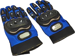 CaperTrade Motorcycle Gloves Full Finger Motorcycle Gloves for Joint Protection - One Size Black in Blue - Top - Kaber Trade