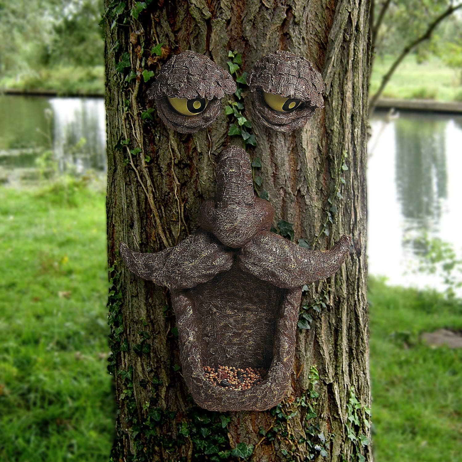 Wild Life Bird Feeder (Brown Color Bird Feeder Eye Glow in The Dark) : Patio, Lawn & Garden