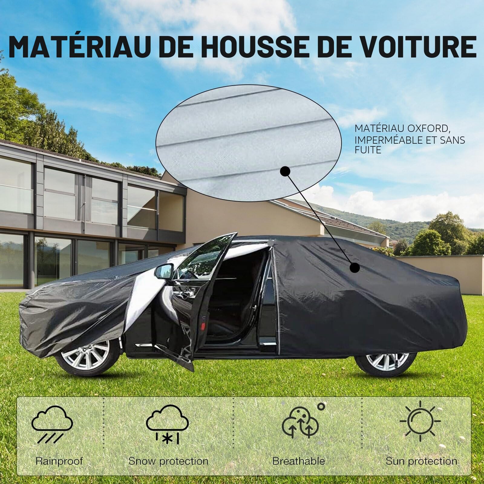 Bâche Voiture Extérieur Anti Grêle pour Renault Twingo 2 1999-2024, Housse De Protection Imperméable À l'eau, Anti-UV, Respirante, Rayures et Neige a