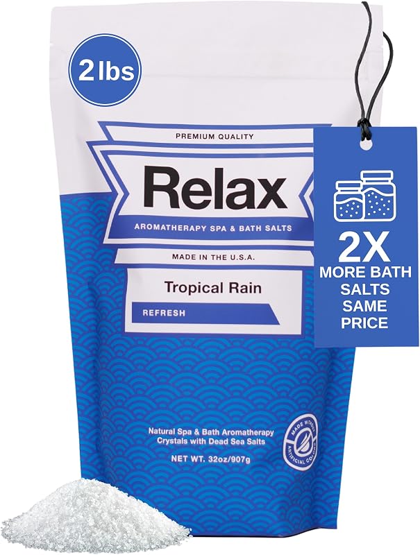 Relax Spa & Bath Tropical Rain Sais de Banho com Sal de Epsom e Minerais do Mar Morto, 907 g