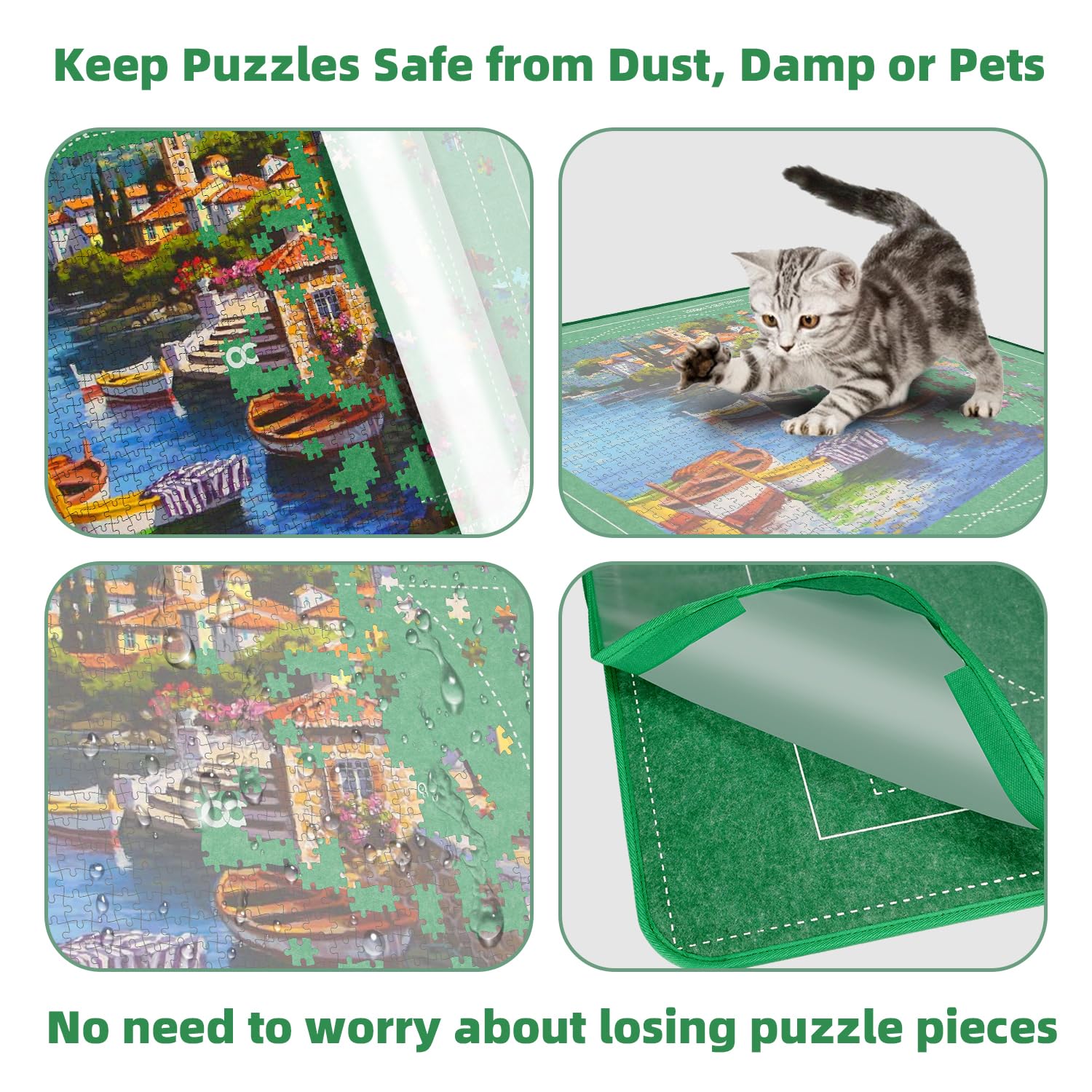 MOZOOSON Tablica do puzzli, 1000 sztuk, tablica do przechowywania puzzli, 81 x 56 cm, akcesoria do puzzli do łatwego przenoszenia i przechowywania (6 tac do sortowania puzzli i 1 przezroczysta