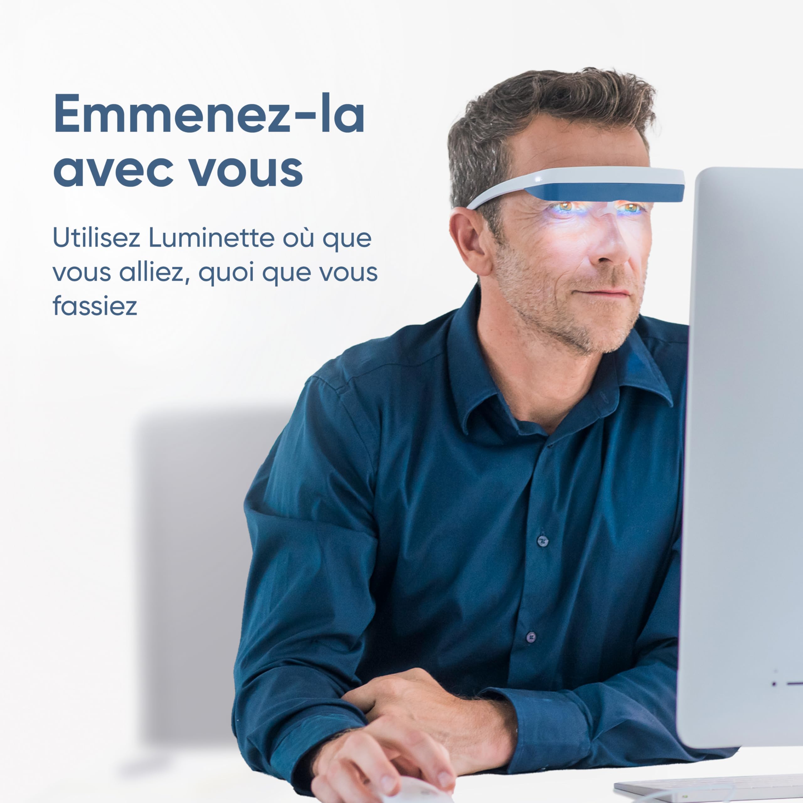 Luminette 3 Lunettes de luminothérapie - Lampe de Luminothérapie Portable pour les Troubles du Sommeil et le Blues Hivernal - Déjà Plus de 300 000 Utilisateurs Satisfaits (Bleue)