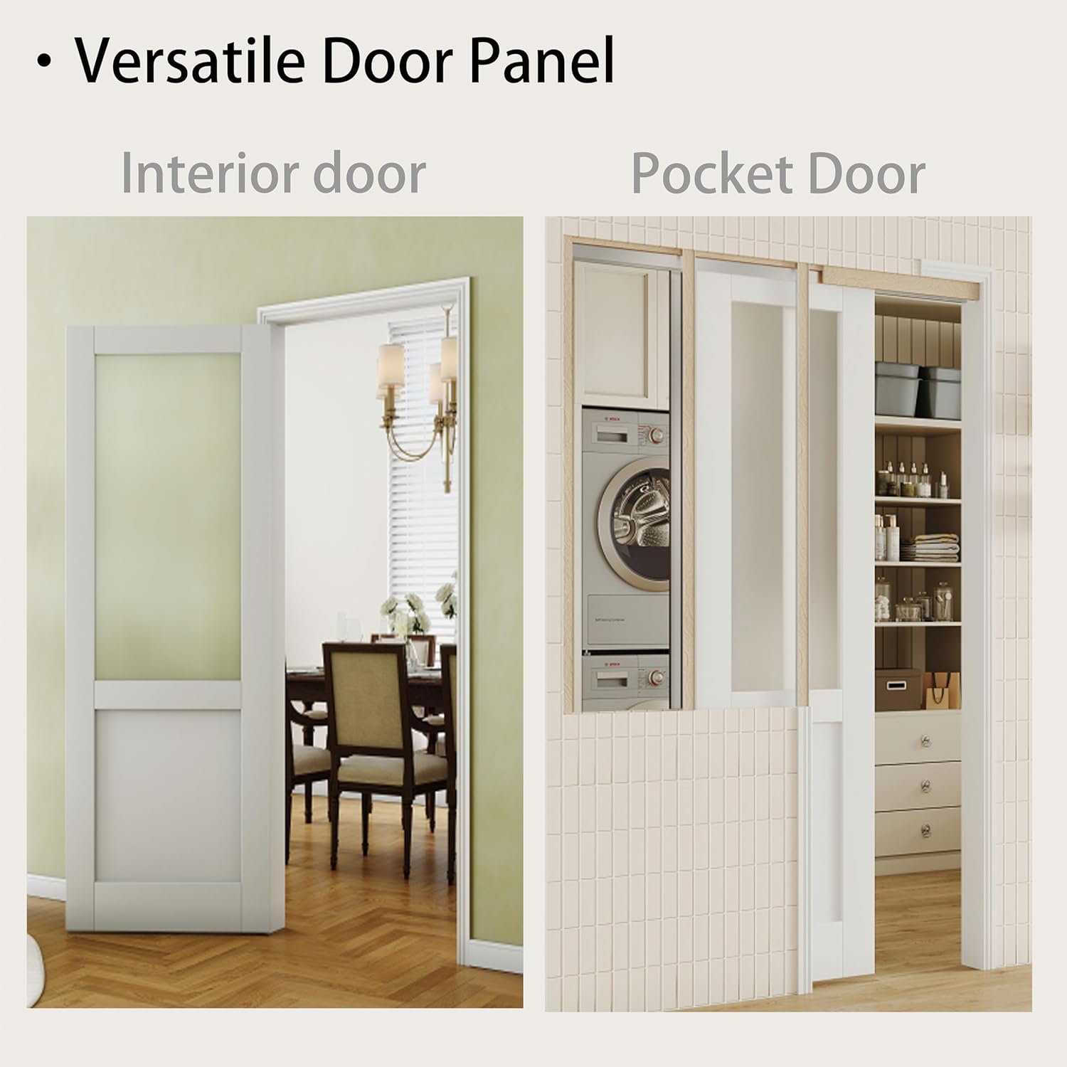 Louvered Interior Door, 32'' x 80'', Pre-Finished French Doors, Suitable for Closets/Bathrooms/Laundry Rooms/Storage Rooms, Single Louvered Closet Door Panel (Hinges Not Included)