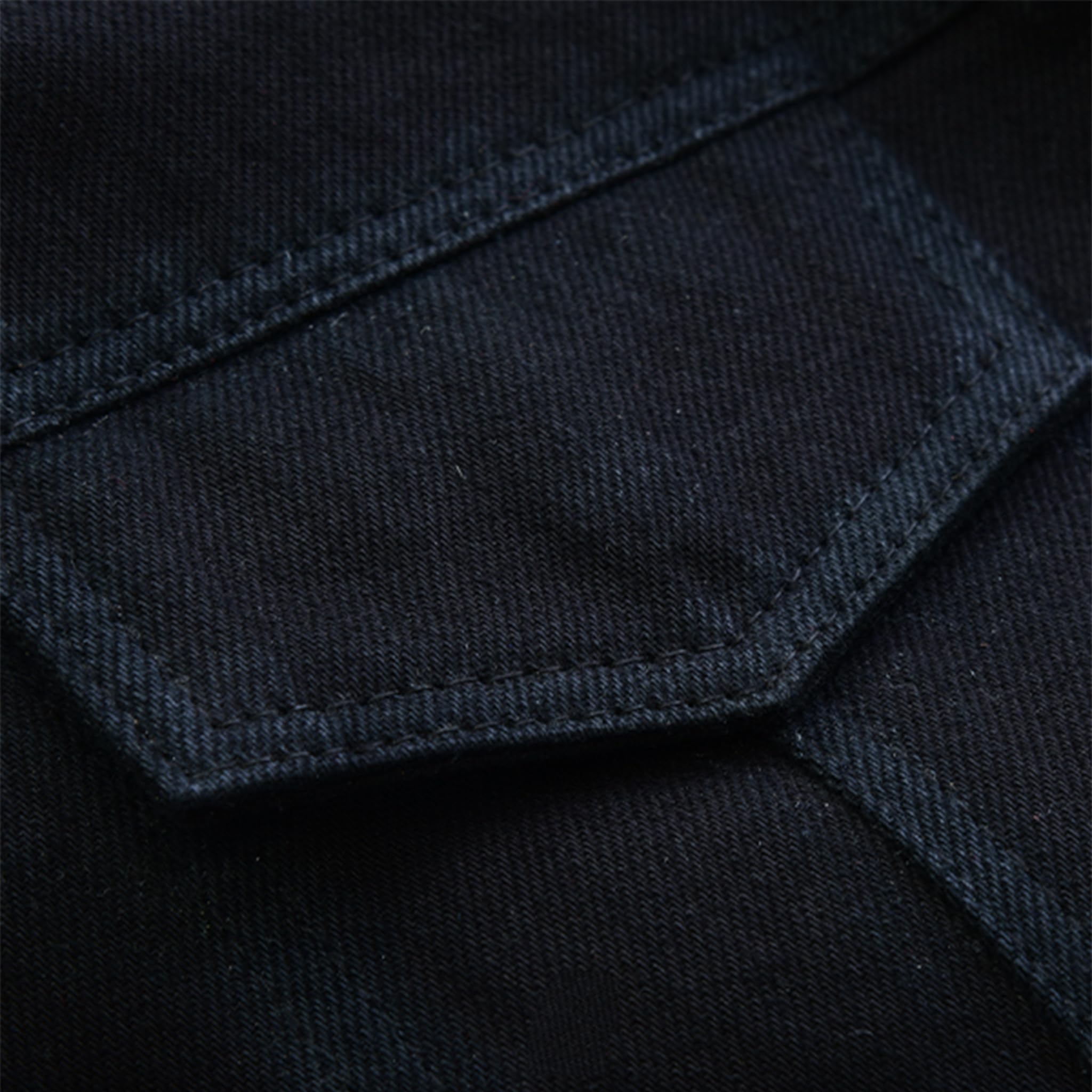 Leatherick SOA stile, Gilet da motociclista senza colletto in denim pesante con finiture in pelle da uomo con tasche profonde