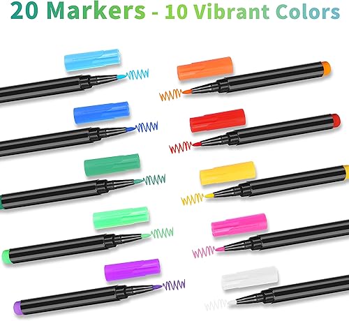 Miniatura 2 de 20 marcadores de tiza líquida para pizarra de borrado en seco de vidrio acrílico transparente, puntos ultrafinos de 0.039 pulgadas, fácil de borrar