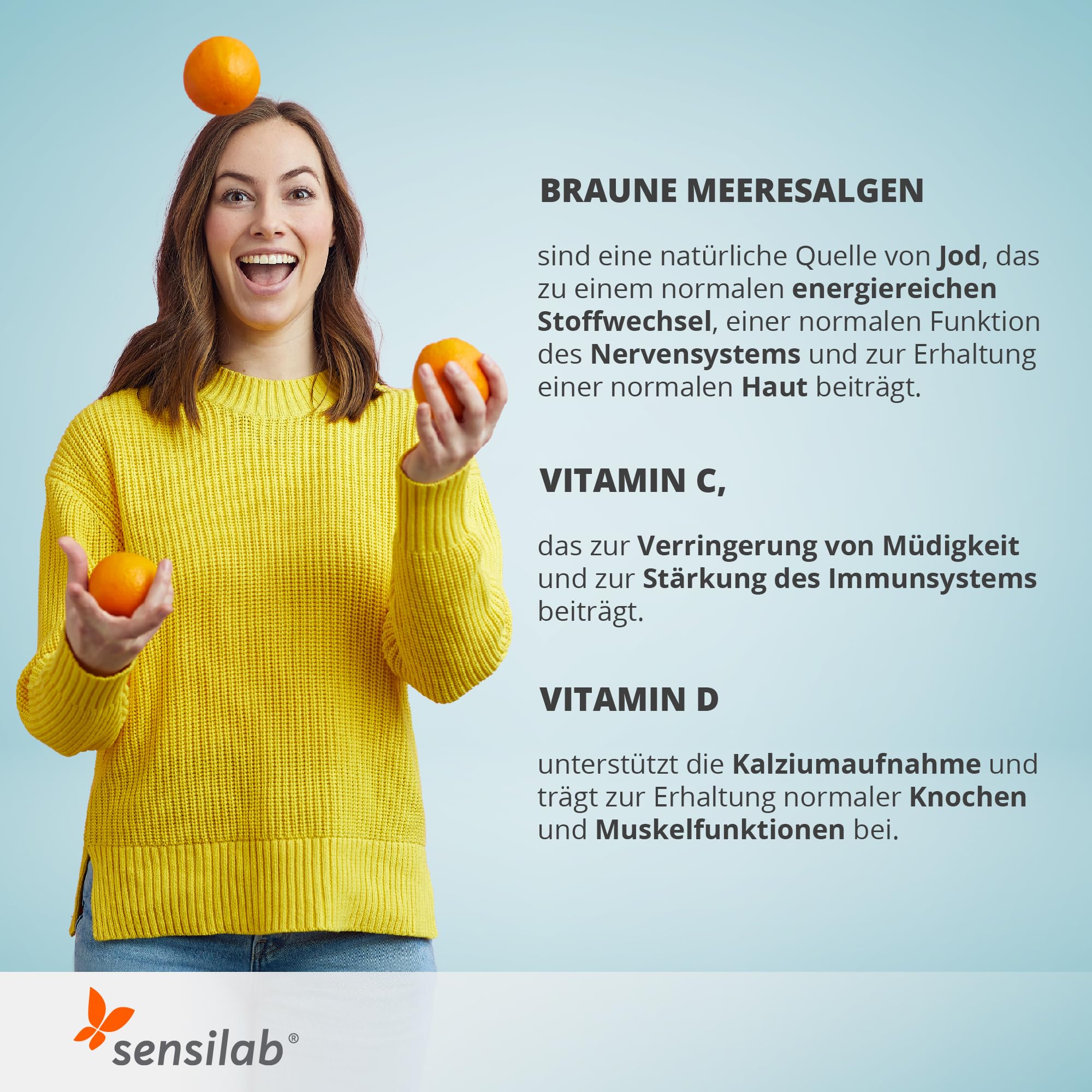 Metabolism Boost Improved - Jod, Vitamin C, Vitamin D3-60 Kapseln für 60 Tage - Sensilab