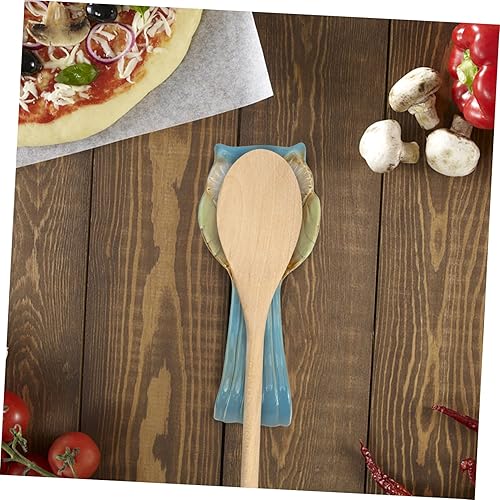 Miniatura 8 de Yardwe Soporte para cucharas de búho, herramientas de decoración, utensilios de servir para bufé, cucharas de sopa, plato de cerámica para reposo de