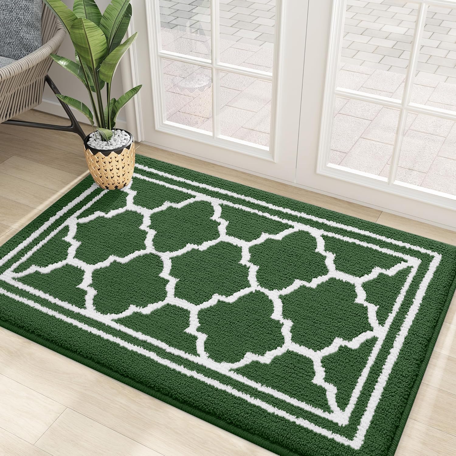Homaxy Washable Door Mats Indoor, Dirt Trapper Mat Absorbent Non-Slip Low Profile Doormat for Entrance Inside, Kitchen