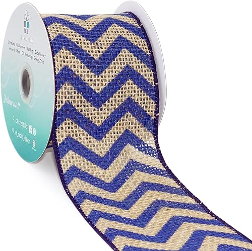 CT CRAFT LLC Cinta de arpillera natural con alambre para decoración del hogar, envoltura de regalos, manualidades de bricolaje, 2.5 pulgadas x 5