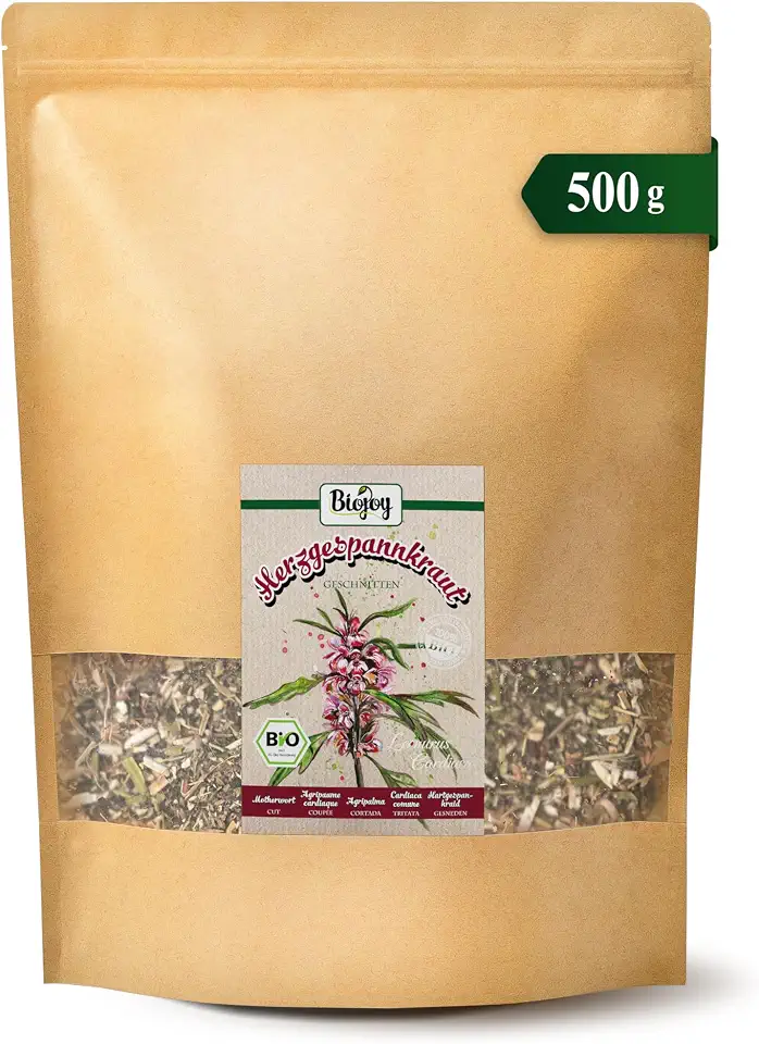 Biojoy BIO-Herzgespann Tee (500 g), Herzgespannkraut getrocknet und geschnitten (Leonurus Cardiaca)