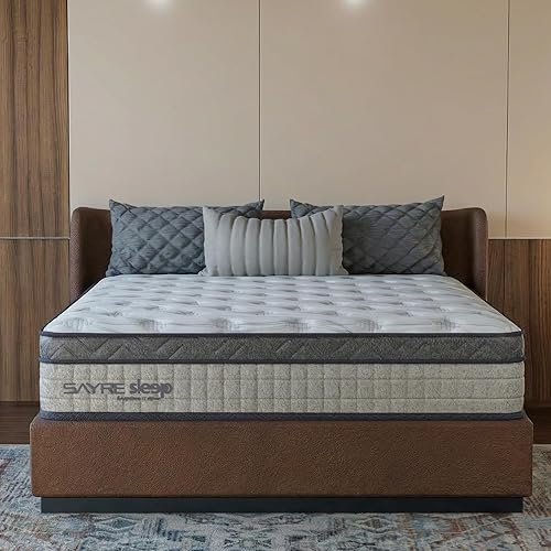 SAYREE 10 Inch Queen Hybrid Memory Foam Mattress in a Box – Cooling Gel, Medium Firm Support, CertiPUR-US & Oeko-TEX Certified, Pressure Relief for Back Pain