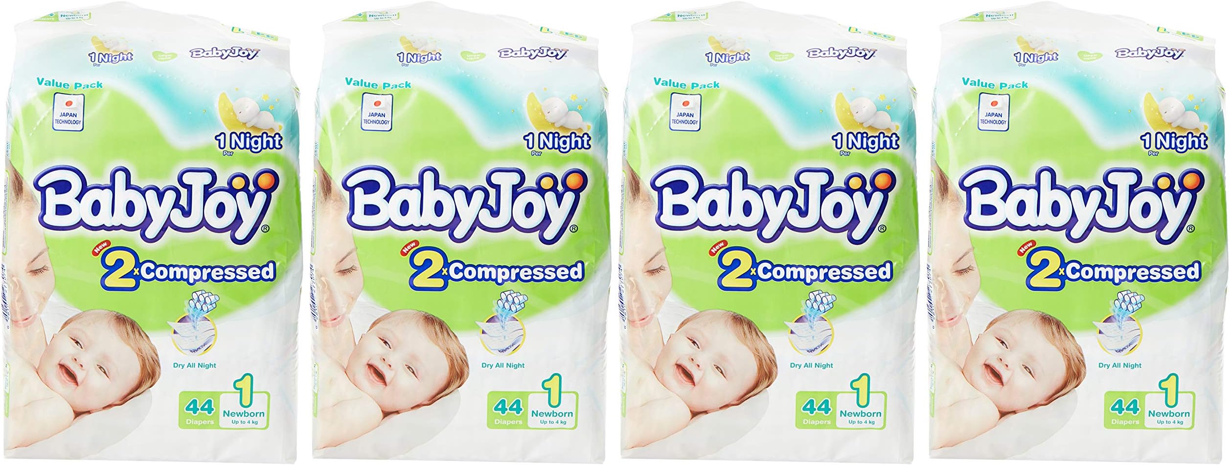 2X Compressed Diaper, Value Box Newborn Size 1, Count 176, Up To 4 Kg