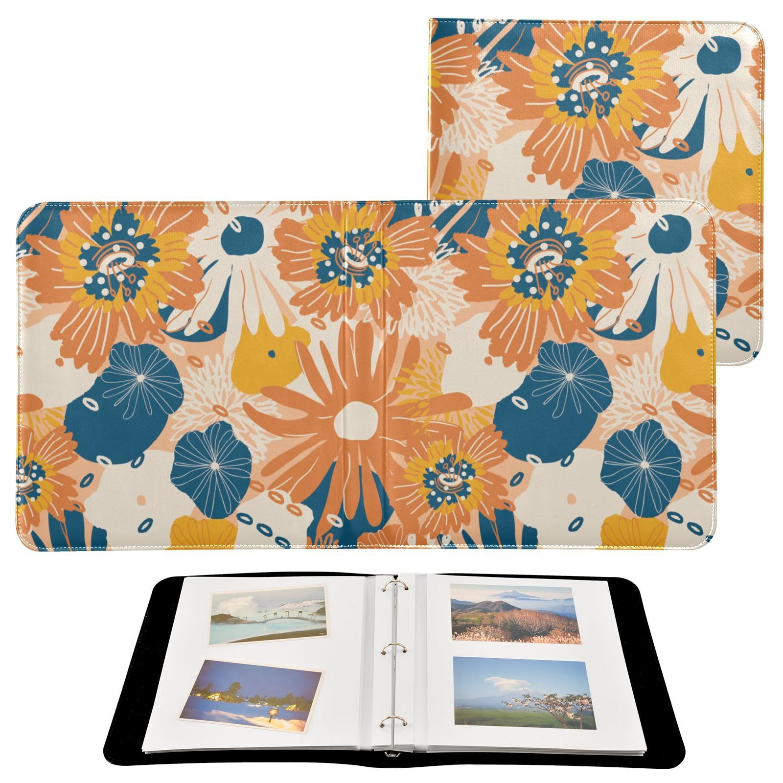 Fotoalbum mit schönem Herbstblumenmuster, Bilderbuch für Fotos, selbstklebende Seiten, Buch, Fotoalbum, Bilderalben, 10,2 x 15,2 cm