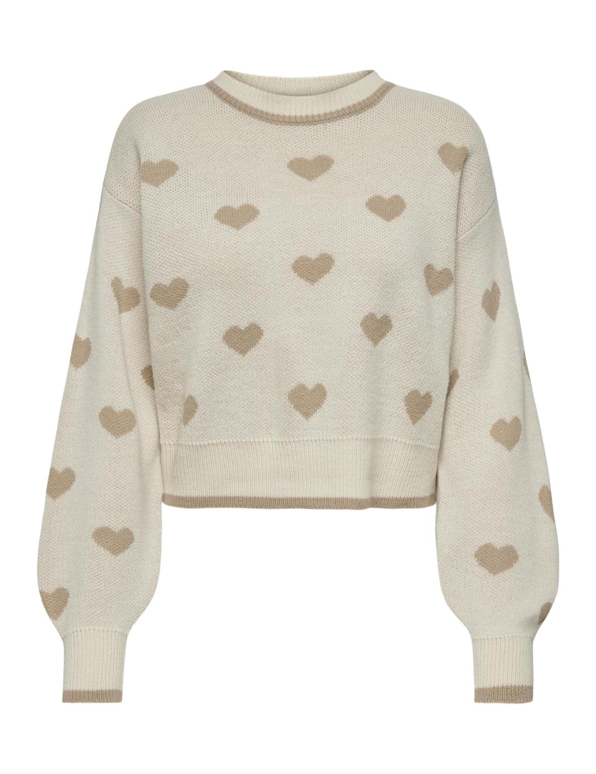 JDY Damen Strickpullover kurzer Pullover Pulli mit Herzen JDYRomance