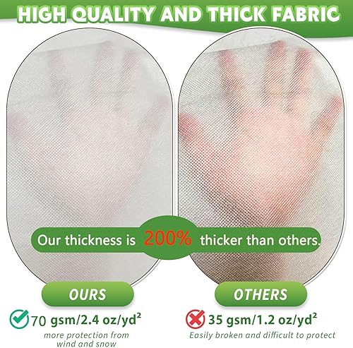 Miniatura 3 de 8 fundas para plantas, protección contra la congelación, 2.4 ozyd, tela gruesa contra heladas con cordón, mantas de invierno reutilizables con