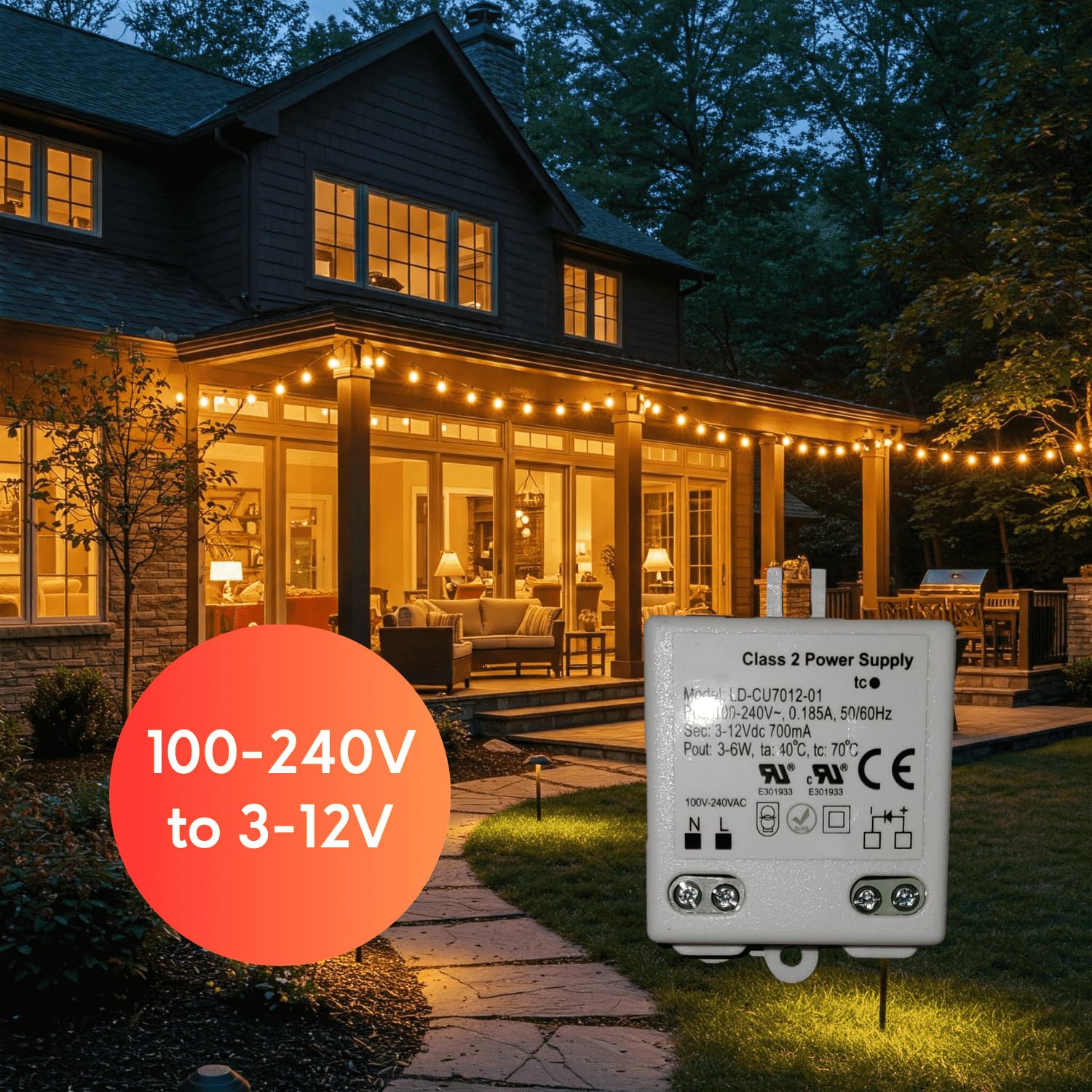 Ironsmith Lighting Products - Constant Current LED Driver Transformer (3-12 Volt | 3-6 Watt | Dimmable)