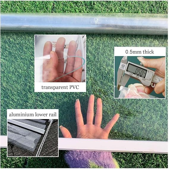 Outdoor Clear Pvc Roller Blinds, Transparent Vinyl Roll Up Blinds, Rainproof Curtains for Garden Pergola Gazebo, Large Waterproof Roller Window Shades,WxH-110x180cm/43.3 * 70.9in