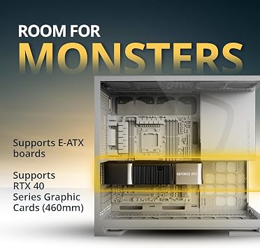 Geometric Future M5 Tempered Glass Mid Tower, E-ATX/ATX Gaming Case, 1.2mm Steel, Type C, Toolless Panels, Support 420/360 Radiator, ARGB PWM 140m fan x 5 Pre-Installed, White, GEO-M5F-W