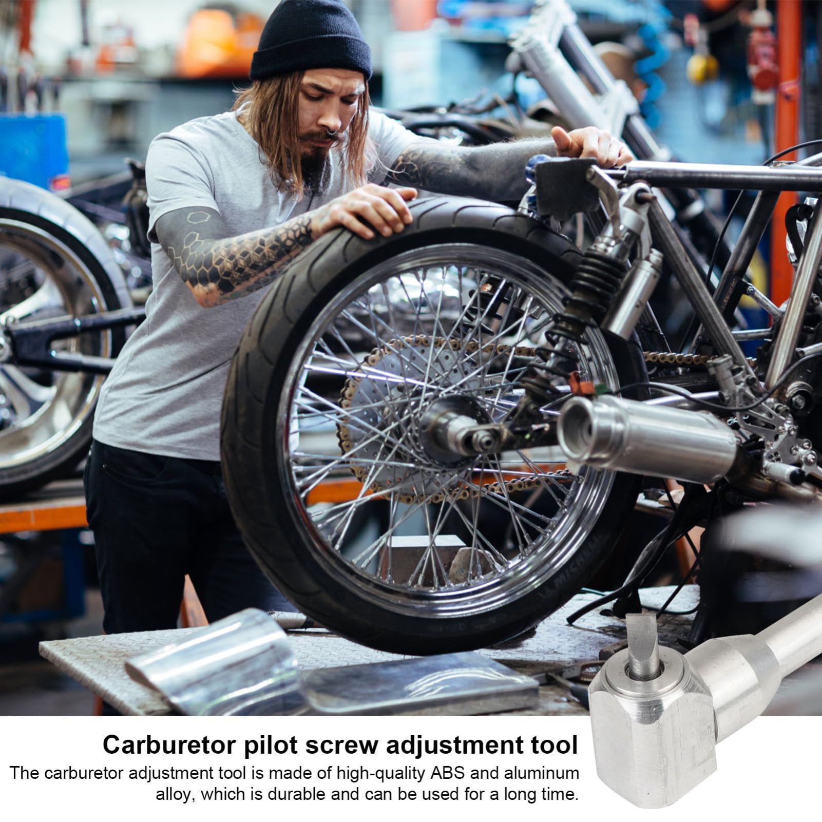 Strumento per vite pilota del carburatore, strumento di regolazione della vite pilota,Cacciavite Vite Pilota Attrezzi per Moto | Parti di ricambio in metallo con testa inclinata a 90° per viti a misce