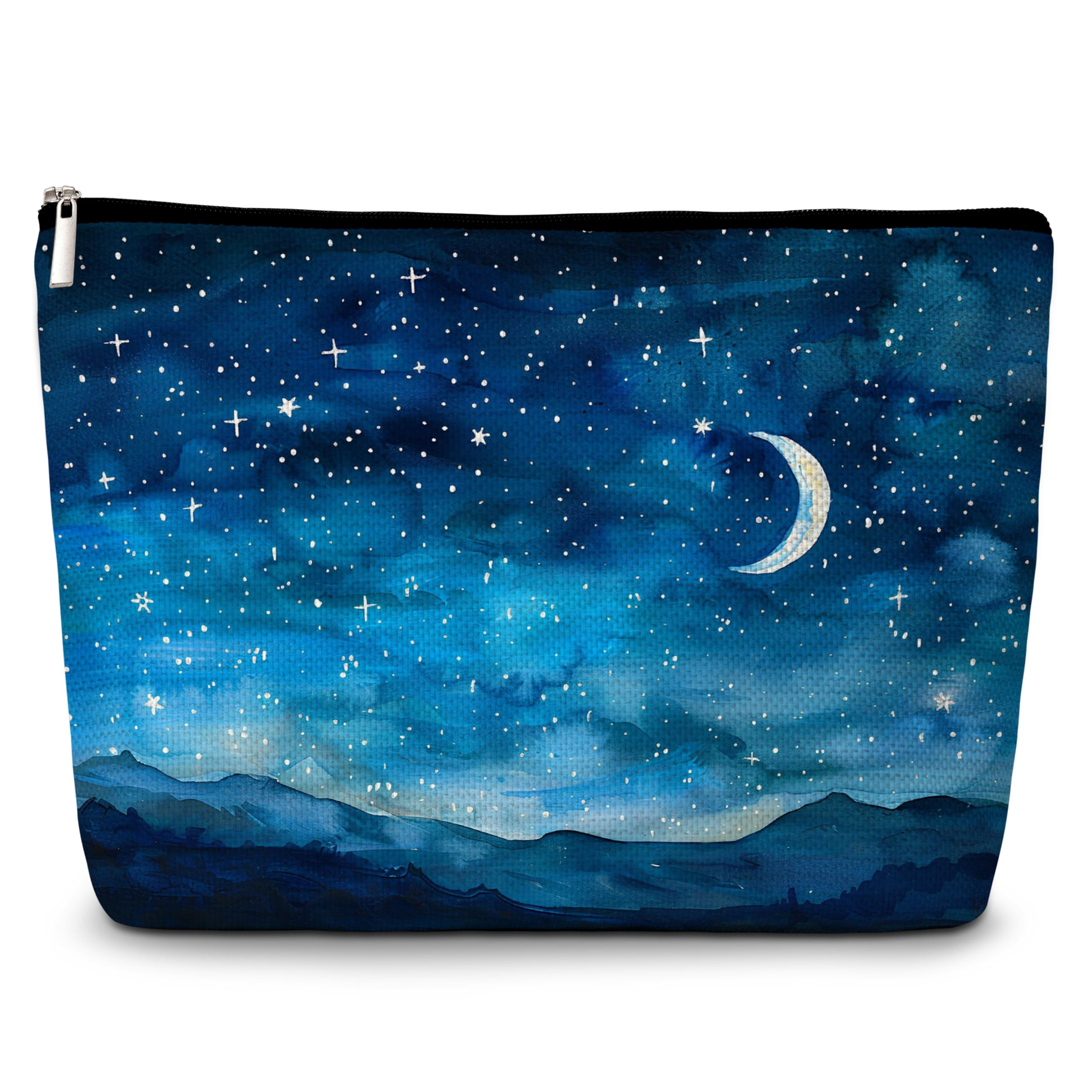 GREOXG Night Starry Sky Makeup Bag, Small Travel Cosmetic Bag with Zipper, Cute Makeup Pouch Gift Ideas for Women Teen Girls Friends Mom Sisters