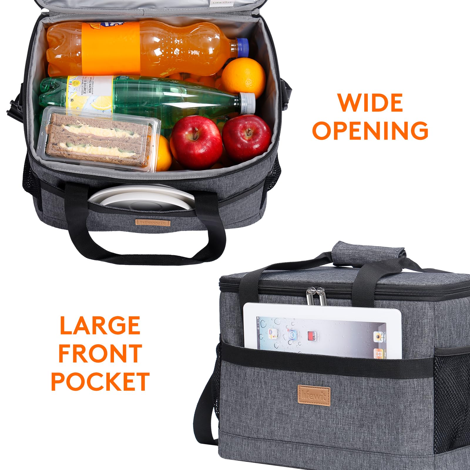 Lifewit Cooler Bag 30 Cans Collapsible and Insulated Large Lunch Bag Leakproof Soft Cooler Portable for Camping/BBQ/Family Outdoor Activities - Image 3