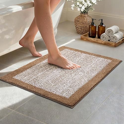 Miniatura 33 de 24x48 alfombras largas de baño antideslizantes lavables, grandes alfombras de baño para piso de baño y tina, suaves alfombras de baño absorbentes