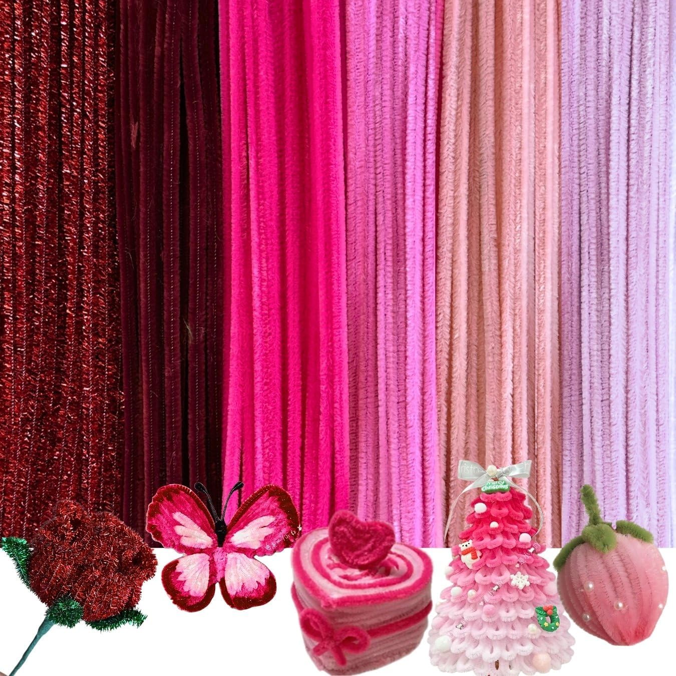 180 PCS 6 Colors Brown Pipe Cleaners Chenille Stems,Pipe Cleaners Craft,Pipe Cleaners Set for DIY Art and Craft Projects（Gradient Brown）