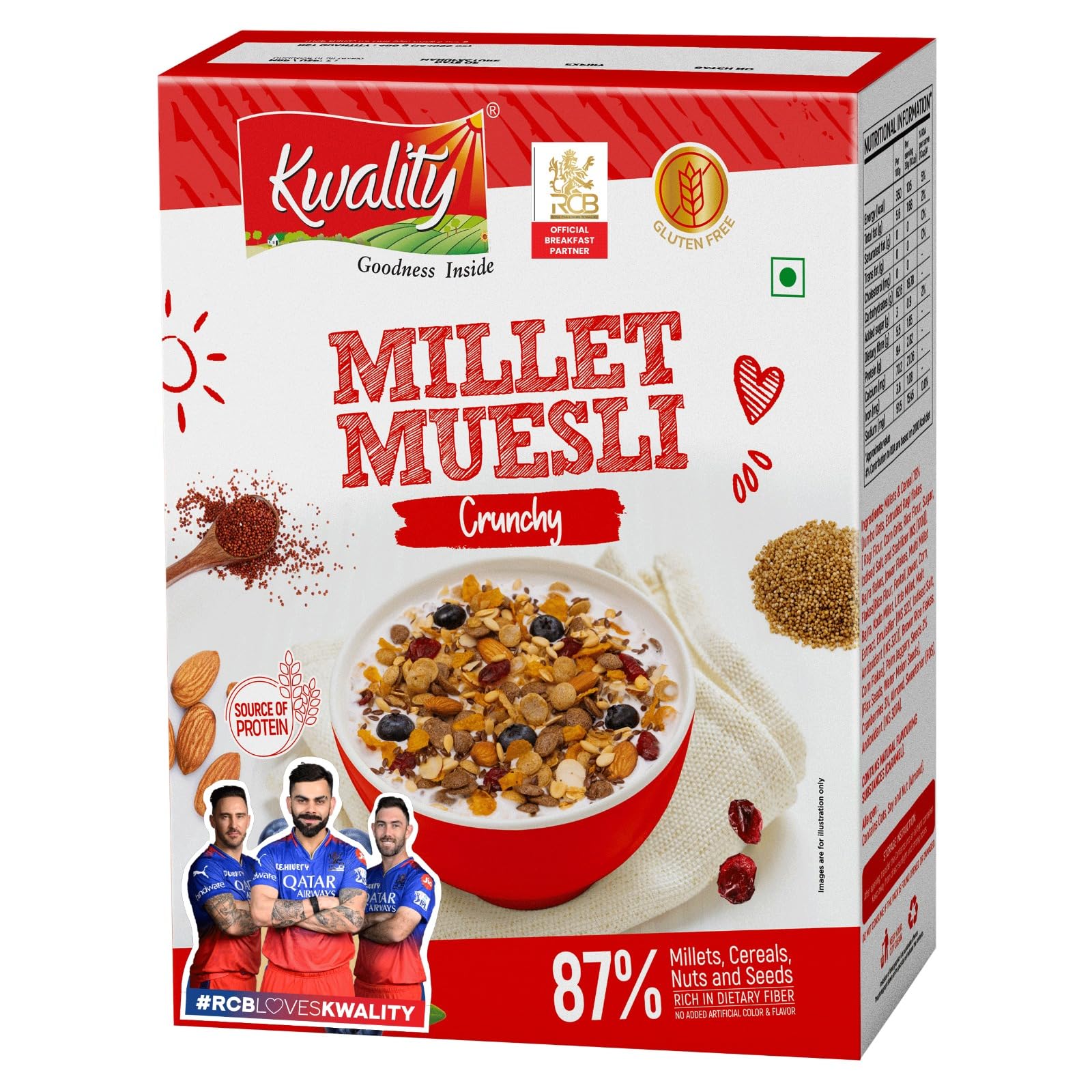 Kwality Millet Muesli Crunchy 400g | Gluten-Free | Whole Grain Marvel with Fiber, Nuts, Seeds & Fruits | Naturally Sweetened, Free from Preservatives (B0CHS7PHRF) Amazon Price History, Amazon Price Tracker
