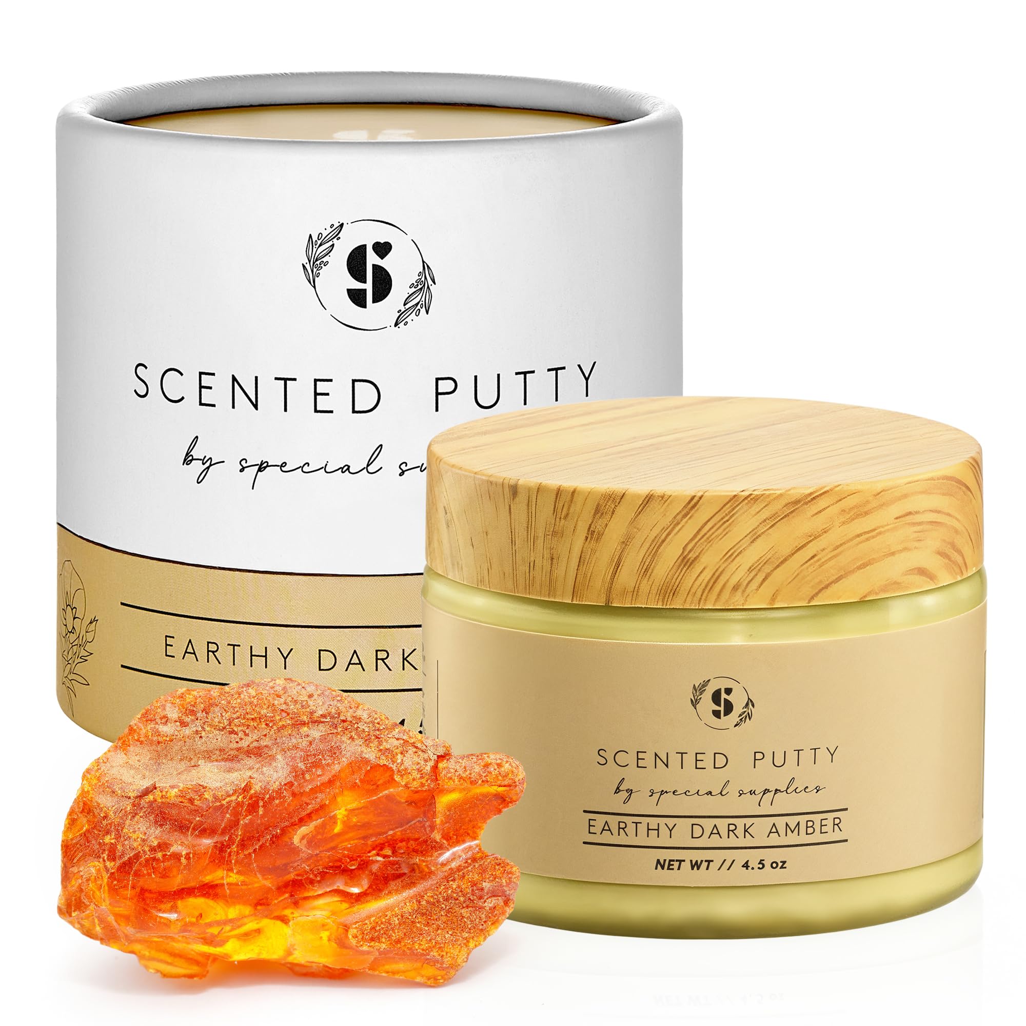 Special Supplies Scented Therapy Putty Dough - Infused with Pure Essential Oils for Aromatherapy and Meditation- Relaxation Gifts for Kids and Adults - Non-Stick (Earthy Dark Amber (4.5 oz))