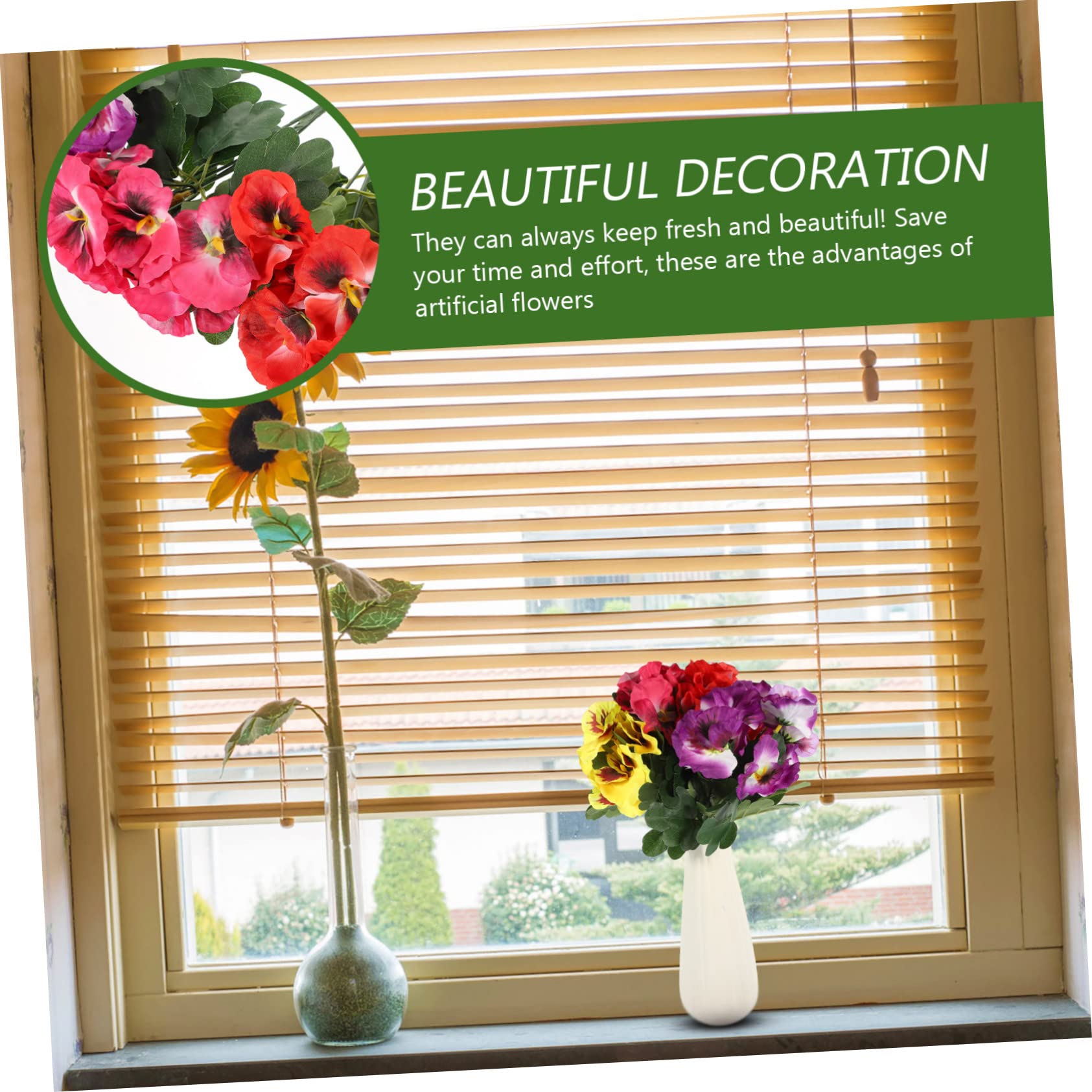 Amosfun Künstliche Pflanzen 12 Stück aus Kunststoff und Seidenstoff Realistische Blumensträuße für Wohnraumdekoration und Vasen Langanhaltender Künstlicher Blumenschmuck für Zuhause