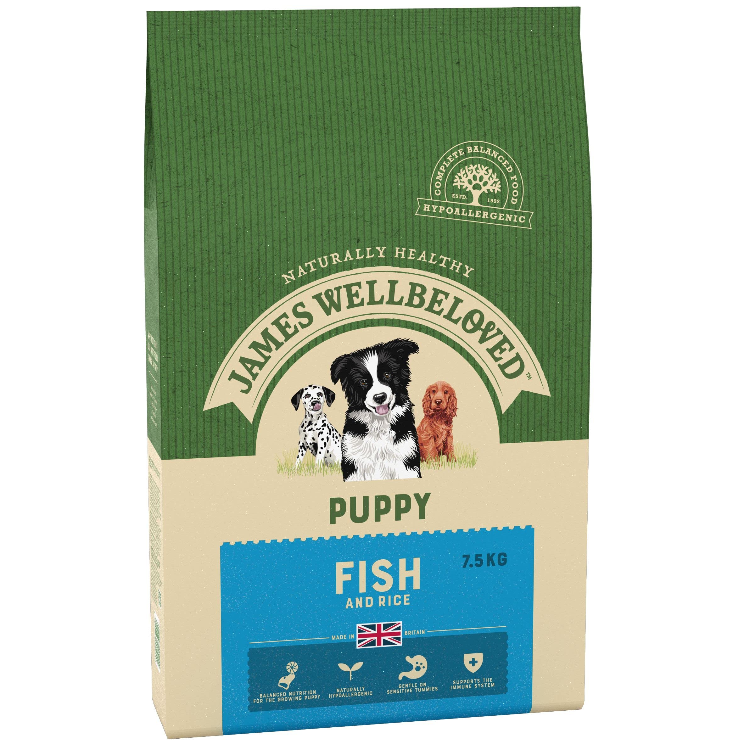 James Wellbeloved Complete Dry Puppy Food Fish and Rice, 7.5 kg — image 1