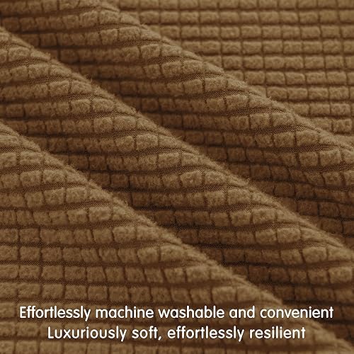 Miniatura 5 de Hokway Fundas elásticas para cojín de sofá, fundas protectoras de cojín reversibles para sofá (café, S, 3 unidades)