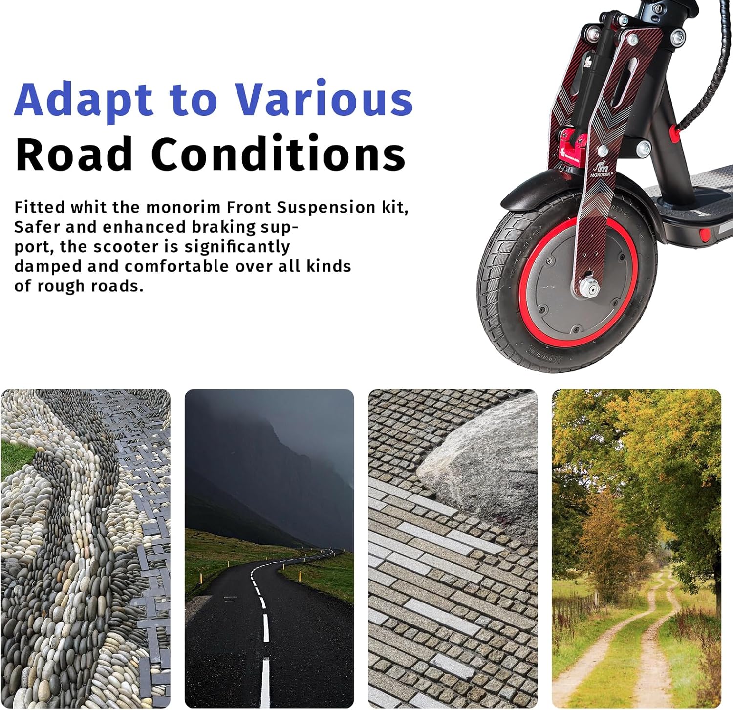 Mononim M0 V5.0 Front Suspension Kit Compatible with Xiaomi mi3/pro2/pro/m365/1s/es/mi3 Lite Elertric Scooter More Comfortable