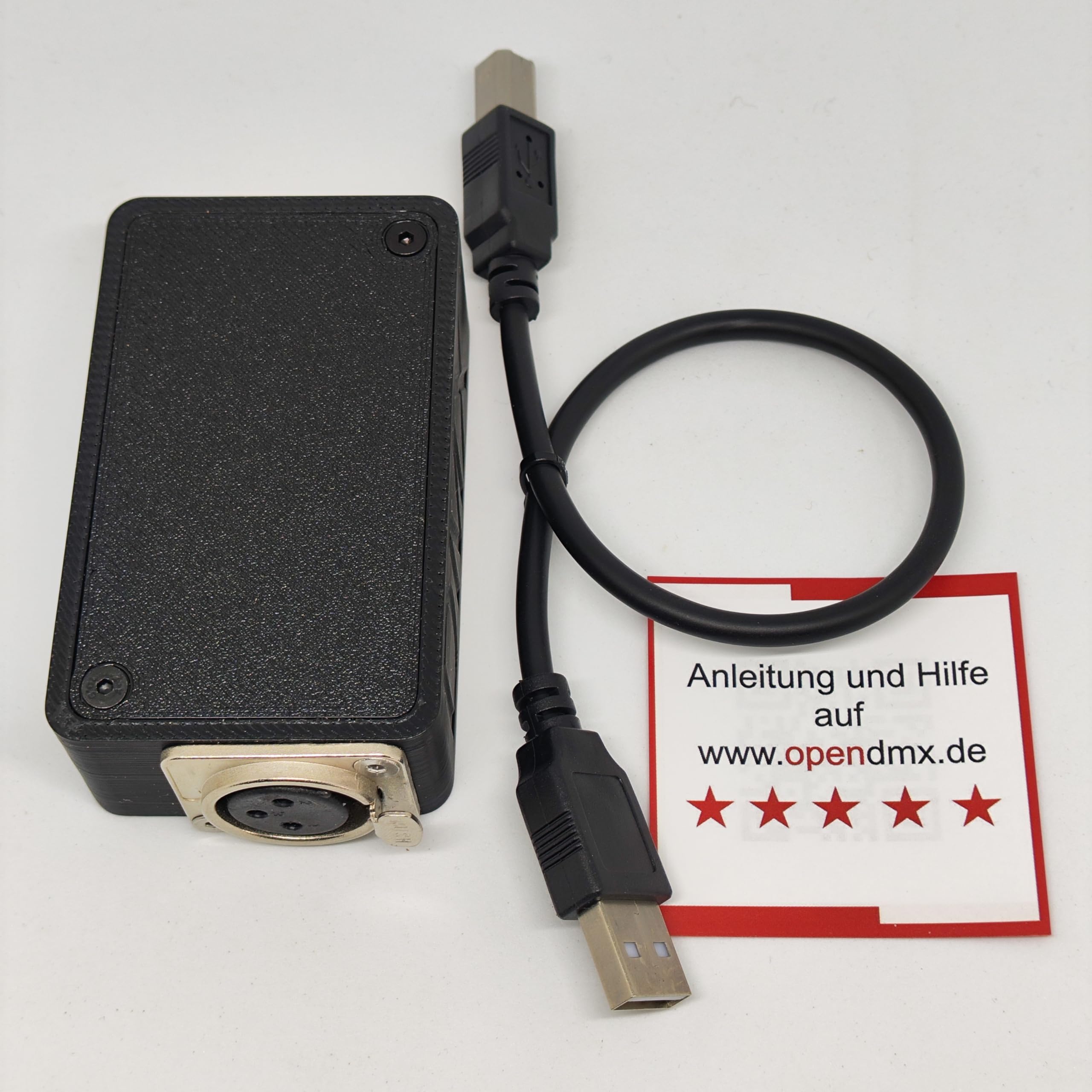OpenDMX Interface USB Steuerung DMX 512 512 Kanäle 31 Geräte USB-C zu DMX 3 Pol Female Buchse Schwarz