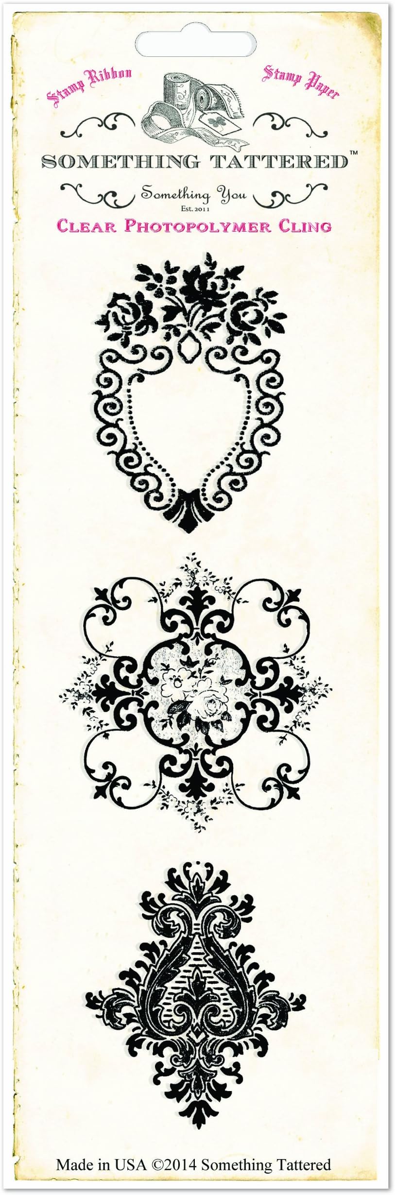 Something Tattered Frieze Wallpaper Stamp Set, 8 by 3-Inch