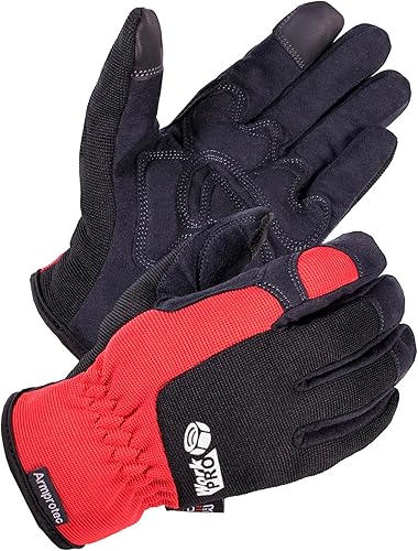 Miniatura 8 de SKYDEER Paquete de 3 pares de guantes de trabajo de cuero duraderos para jardinería y trabajo general (SD8810)