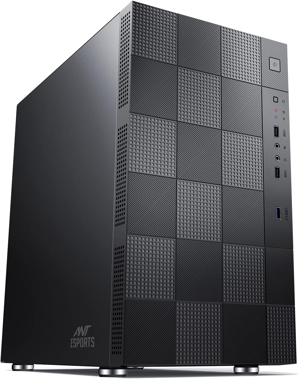 Ant EsportsElite 1000 PS Mid-Tower Computer Case/Gaming Cabinet - Black | Supports M-ATX, ITX with Pre-Installed 1 x 120mm Black Rear Fan