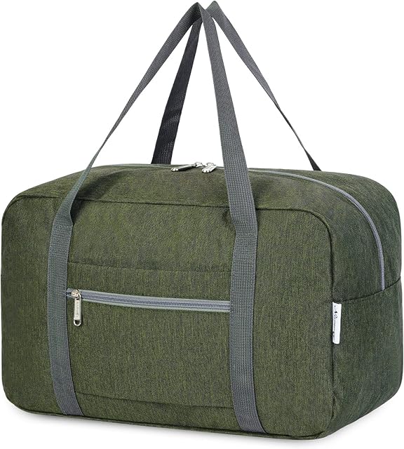 for Ryanair Airlines Underseat Cabin Bag 40X20X25 Foldable Travel Duffel Bag Holdall Tote Carry on Luggage Overnight for Women and Men 20L (Army Green)