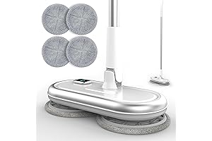 Hover Scrubber Cordless Mop - Electric Mop with Motorized Dual Spinning Mopheads