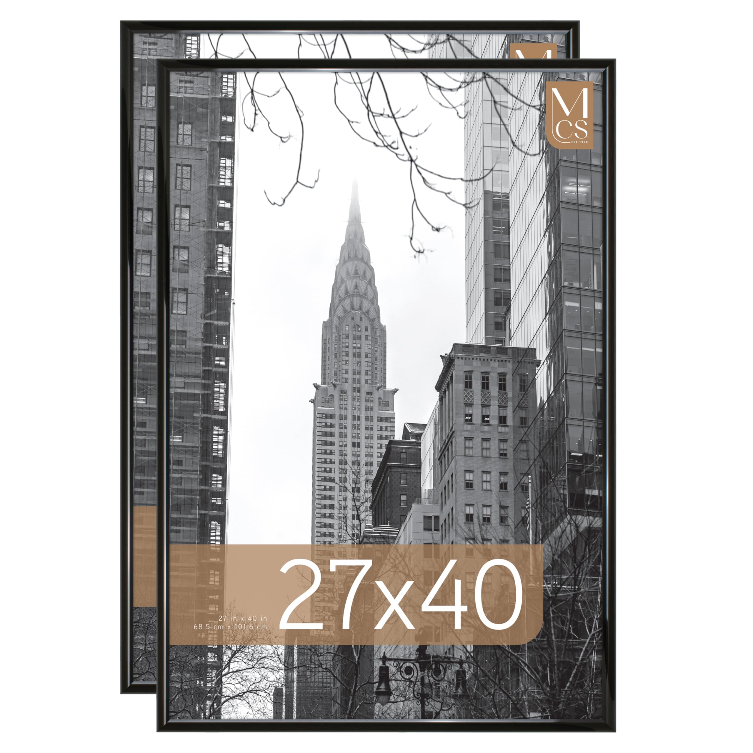 MCS, Black 27x40 Inch Trendsetter Poster Frame, 2-Pack, 27 x 40